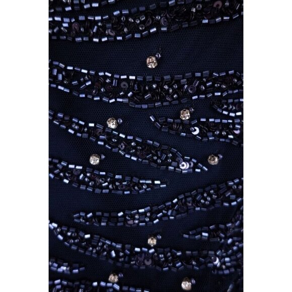 Rachel Gilbert Jamilla Layered Embellished Midi Dress Size 4 Blue $1750 - Picture 6 of 11